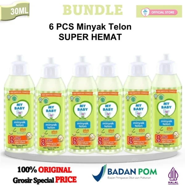 Paket Bundle 3 Pcs Minyak Telon My Baby 30ml Aroma Menenangkan