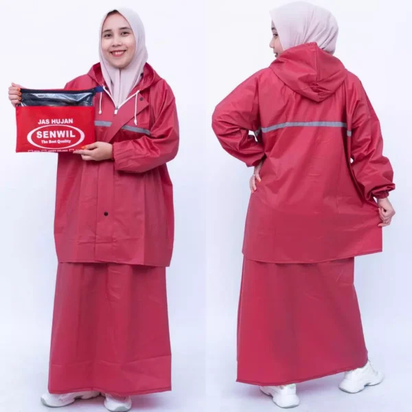 JAS HUJAN SENWIL JAKET ROK WANITA BAHAN PVC TEBAL LENTUR KUAT MURAH