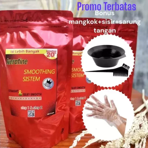 KERATINE SMOOTHING PELURUS DAN PELEMBUT RAMBUT PERMANEN STEP 1 & 2/ OBAT SMOOTHING TERBAIK