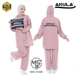 JAS HUJAN AKULA setelan celana pria wanita anti rembes kuat bahan PVC